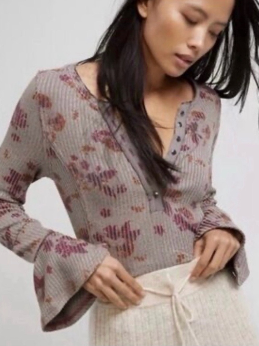 NWT Free People Layer Me Henley Top Size XS
